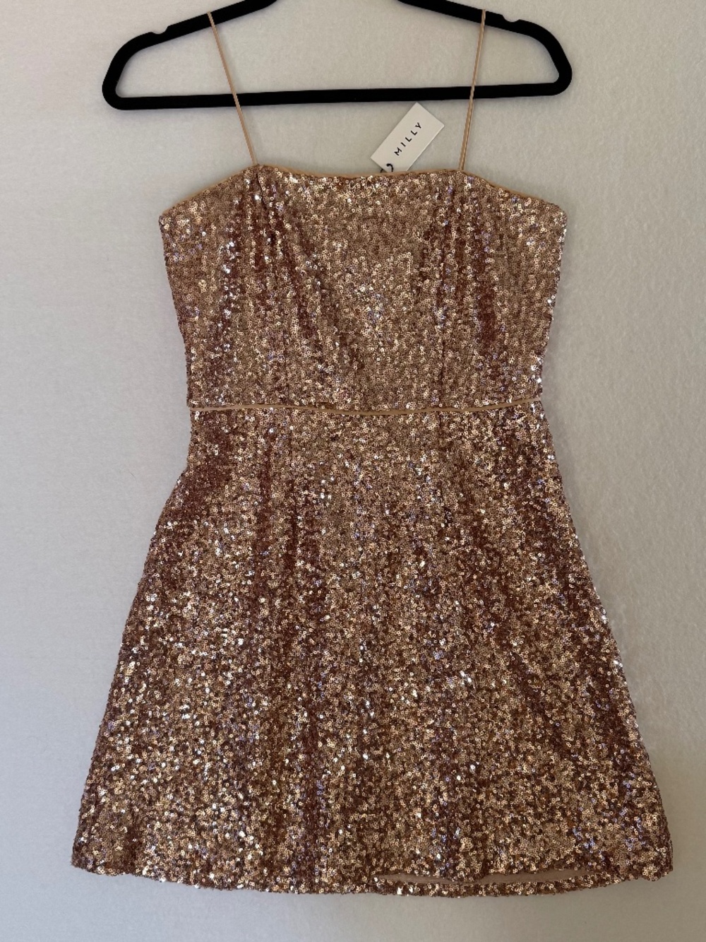NWT Milly Minis Girl's Laci Sequin Mini Dress in Rose Gold Size 16